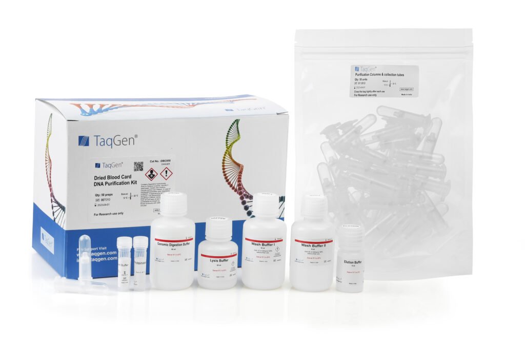 TaqGen® Dried Blood Card DNA Purification Kit (50 preps)