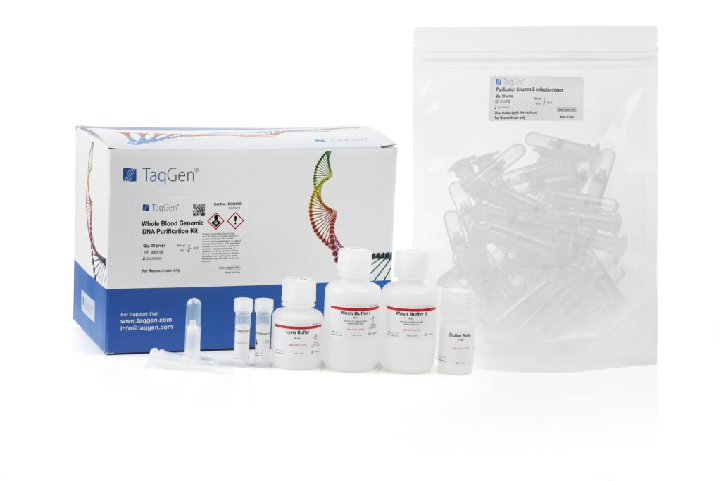 TaqGen® Whole Blood Genomic DNA Purification Kit (50 preps)
