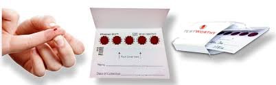 Finger-prick dried blood spot sample collection